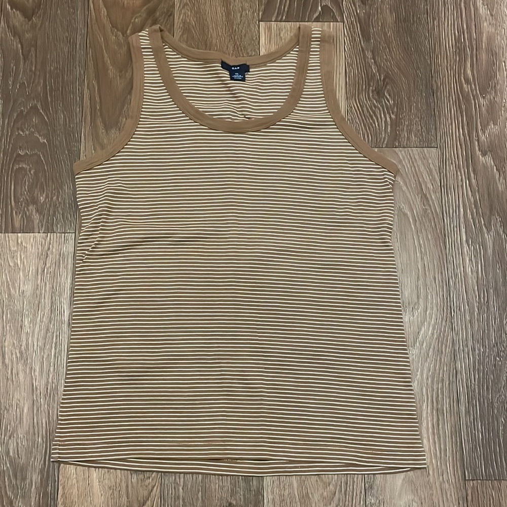 🤠GAP XL brown and white tank top🤠